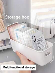 5 قطع/3 قطع/2 قطع/1 قطعة صناديق تخزين بلاستيكية، صناديق منظمة متعددة الأغراض للمستحضرات التجميلية والقرطاسية والمطبخ والخزانة والمكتب والحمام والألعاب، مصنوعة من بلاستيك صلب مع مقابض