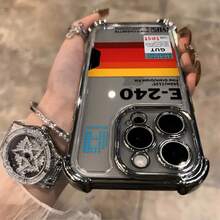 Funda de Teléfono con Patrón de Letras en Color Cálido Gradiente de Moda Adecuada para 16, 15, 14, 13, 12, 11 Pro, X, XR, XS, 8, Plus - Funda Transparente Suave a Prueba de Golpes - Colores mixtos - Ver 5