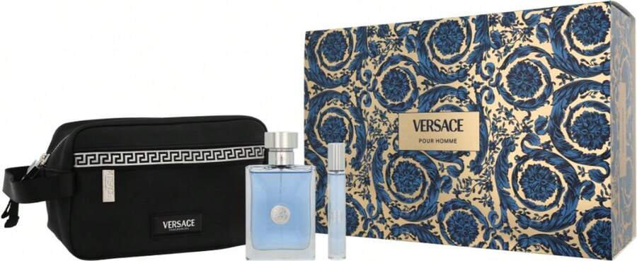 Versace Pour Homme 3 件套礼品套装（100ml EDT 喷雾 + 10ml EDT 喷雾 + 化妆包）男士香水香水旅行必备套装 3 件套三件套生日毕业派对旅行露营户外学校校园旅行节日万圣节夏季精选夏季必备品夏季经典礼物魅力氛围日常使用 - 多樣化香型 - 查看 1