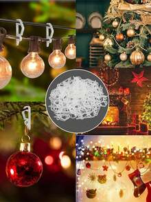 10/100pcs Christmas Decoration Hooks, Outdoor String Light Hooks With Adhesive Strips - Waterproof, UV-Resistant, Damage-Free, Tool-Free Installation, Suitable For Christmas, Patio, Garden, Balcony Decor, Cable Fixing - Multicolor - View 4