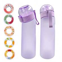 1 pièce Bouteille d'eau de 650 ml avec 1 capsule aromatique aléatoire, bouteille d'eau parfumée avec 0 sucre et 0 calorie, bouteille d'eau potable portable, idéal pour les anniversaires, Pâques, la Fête des mères, le fitness, la course, les activités en extérieur