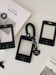 1 PC Girls Star Chasing Visual 3-Inch Star Card Holder Student Bus Card Subway Card Bag Key Chain Pendant