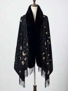 1pc Women's Solid Color Fringe Elegant Soft Lightweight Scarf Shawl For Outdoor Sun Protection