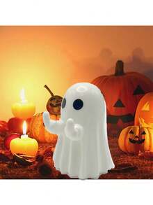 1 pièce Figurine de fantôme d'Halloween, décoration de fantôme, statue de fantôme amusante, figurine de fantôme mignonne, statue de fantôme, décoration d'Halloween pour cadeaux, accessoires, décoration de table maison, nouveaux cadeaux de l'année
