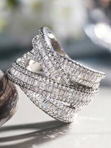 1 PC Charm Cubic Zirconia Ring For Women For Wedding Valentine's Day Gift Jewelry - 1# - View 5