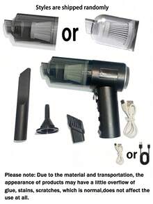无线迷你吸尘器，一体式便携式吸尘器，带多喷嘴、吹气、吸尘、USB 充电除尘器，适用于家庭清洁、办公桌宠物毛发、键盘、汽车吸尘器