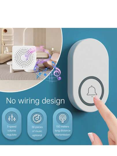 Wireless Doorbell - Home USB Plug-In Electric Chime, Long-Range Ringing - Anti-Theft Device, Suitable For Elderly And Children - Doorbell Call Button