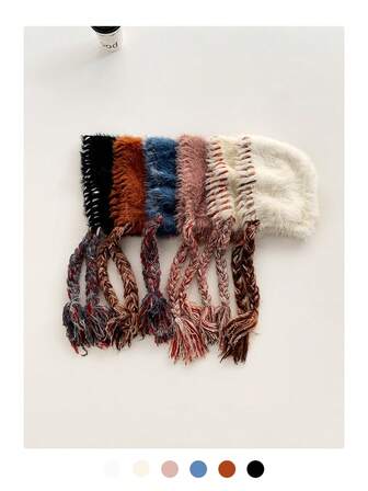 1 pieza Gorro de protección de orejas de piel sintética suave, gorro de trampero esponjoso y lindo para mujeres, circunferencia de cabeza grande, favorecedor para el rostro, versátil gorro balaclava esponjoso, cálido y acogedor para otoño/invierno