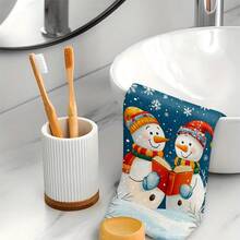 1 set/2 buc/100 buc lavete de vase cu model de om de zăpadă pentru citit de Crăciun, potrivite pentru sufragerii, bucătării, băi, decorațiuni zilnice, decorațiuni zilnice pentru petreceri în familie, decorațiuni interioare și articole de uz casnic viu colorate. Poate fi oferit cadou.