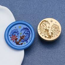 Ocean Embossed Wax Seal Stamp - Perfect For Love Letters, Invitations, Holiday Cards, Journals, Scrapbooking, DIY Crafts