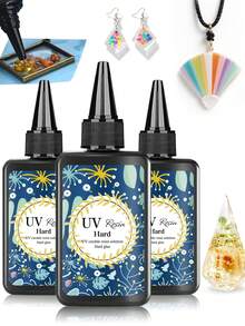 100ml/200ml/300ml/400ml/500ml UV 树脂，透明 - 快速固化，无味，低粘度和硬质类型，UV 树脂适用于 DIY 珠宝制作、铸造和涂层工艺品