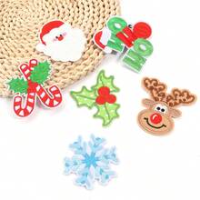 2/6pcs Santa Claus & Reindeer Fabric Patches, Non-Woven Christmas Series Candy Cane, Letter, Leaf Fabric Patches, DIY Clothing, Shoes, Hats Decoration