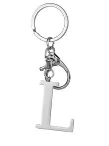 1pc Elegant Silver Letter Keychain, A-Z Alphabet Pendant, Fashionable Alloy Key Chain, Can Be Hung On Bags Or Car Keys, Perfect Accessory For Daily Use, Also A Great Gift For Couples, Friends And Family - Multicolor - View 28