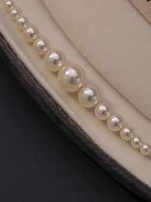 rundraw 1 件优雅渐变圆形珍珠项链，简约法式风格珠宝，奢华时尚颈链，女士毛衣配饰