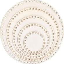 5 buc baze de coș de croșetat din lemn nefinisat - plăci rotunde goale, potrivite pentru proiecte de tricotat și artizanat DIY