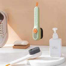 No-Mess Shoe Care Brush, 2-In-1 Liquid Applicator For Easy Shoe Polish & Cleaner Application, Multifunctional Tool With Soft Bristles For Leather, Suede & Sneaker Cleaning And Conditioning - Màu sắc ngẫu nhiên - Xem 1