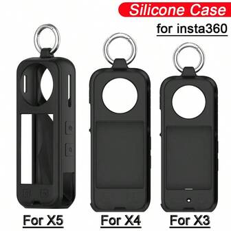 Casing For Insta360 X5 X4 X3 Silicone Case For Insta360X5 360X4 360X3 Shockproof Back Cover With Anti Lost Anti-Scratch Protector Sleeve Camera Accessories