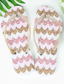 Women's Customized Flip-Flop Sandal With Original Print - Glitter - View 1