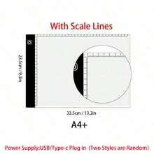 1pc Triple Layer Dimmable LED Drawing Pad - A2/A3/A4/A5 Sizes - Adjustable Brightness For Tracing & Diamond Painting - Vision-Friendly Eye Protection,USB/Type-C Interface Power Supply (Two Styles Are Random)
