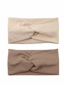 3件套女士纯色扭结细节休闲发带，适合日常、返校、健身、头巾、吸汗带等场合，是学校、大学、秋冬季节的理想发饰，也适合度假装扮，优雅的女士围巾，柔软的头巾。