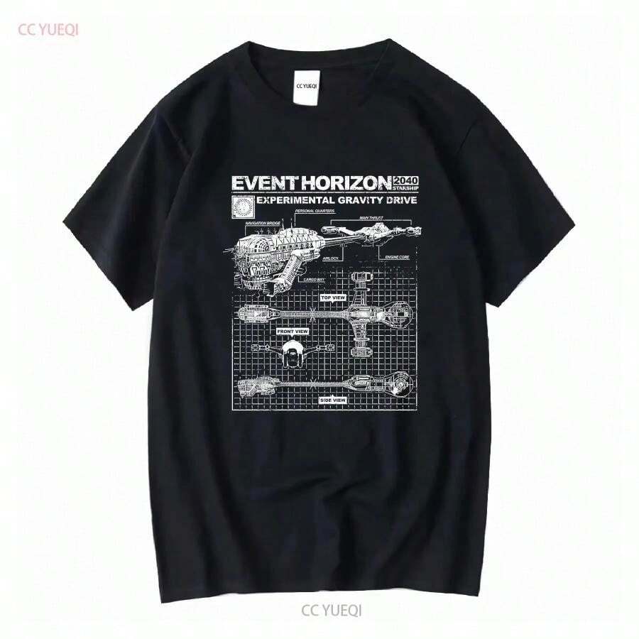 Event Horizon T Shirt Ship Specs Horror For Men And Women Vintage Washed Soft Streetwear Stylish Versatile Designer Clothes - màu đen - Xem 1
