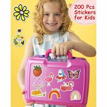 200Pcs Bottle Stickers, Cute Stickers Bottles, Vinyl Waterproof Aesthetic Laptop Sticker Pack Classroom Prizes Skateboard Teens Girls Students