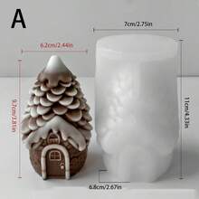 1 pieza Molde de vela en forma de casa navideña DIY para hacer adornos de piña, jabón, resina y yeso como decoraciones navideñas y regalos hechos a mano creativos