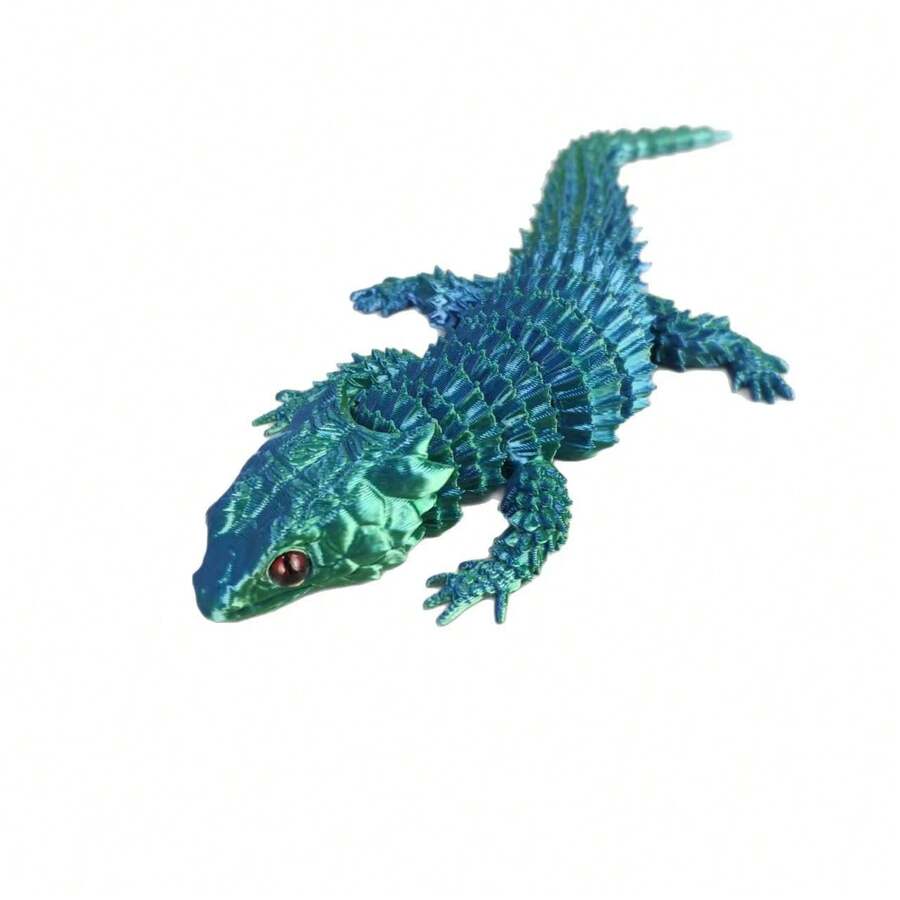 تمثال سحلية ثلاثي الأبعاد واقعي مطبوع، اكسسوار ديكور منزلي إبداعي مع مفاصل متحركة قطعة واحدة