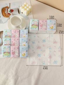 144pcs/72pcs/24pcs/8pcs Colorful Cat Print Natural Woodpulp Handkerchief Tissues, Suitable For Daily Life Cleaning,Kitchen,Bathroom,Home,Household Supplies - Multicolor - View 6