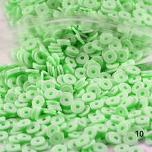 2000 piezas de cuentas de arcilla blanca para hacer pulseras, cuentas redondas planas de arcilla polimérica de 6 mm, cuentas espaciadoras Heishi para hacer joyas, aretes, pulseras, collares