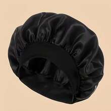1pc Luxurious Satin Silky Bonnet With Adjustable Tie - Lightweight Hair Protection Cap For All-Night Comfort, Hair Care, And Shower Luxurious Satin & Silk Bonnet For Sleeping - Adjustable Comfort Fit With Tie Band - Perfect For Long Curly Or Braided Hair - Premium Bathroom Accessory For Stylish Comfort Unisex Night Hair Protection For Men & Women