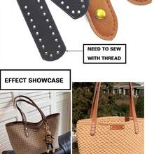 2pcs PU Leather Straps, DIY Woven Crossbody Bag Handles, Suitable For Bags And Cosmetic Bags, Bag Accessories, Can Be Used For Weaving And Customizing Bag Accessories - Multicolor - View 4