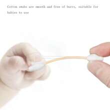 50pcs/200pcs Baby Cotton Swabs, Disposable Cotton Buds In Paper Box, Wooden Sticks Ear Care Tools For Infants And Children - Multicolor - View 5