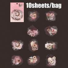 10 coli/autocolante pentru pungă, acele vremuri vechi, autocolante de fundal cu cerneală vintage, accesorii pentru albume, accesorii pentru caiete, rame foto decorative, huse pentru computer și telefon, pahare cu apă, reviste de gunoi, penare, autocolante decorative pentru birou, autocolante pentru sezonul de întoarcere la școală, rechizite școlare