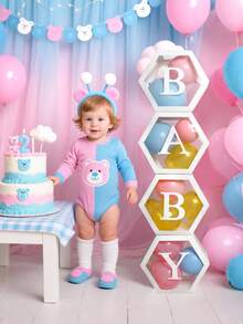 透明字母婴儿淋浴盒生日婚礼定制名字气球盒，生日派对装饰，性别揭示，装饰，圣诞装饰大透明盒，生日装饰背景，节日派对装饰，家居装饰，壁炉装饰，婴儿淋浴盒，背景摄影道具 - 彩色 - 查看 5