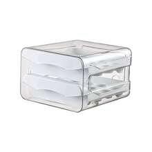 1pc Sliding Egg Storage Box, Refrigerator Side Door Egg Holder For Kitchen, Egg Rolling Rack, Holds 30 Eggs, Convenient And Space-Saving, Simple And Practical, Essential Egg Storage Container For Home - Transparent Double Layer 32 Grids - View 6
