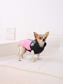 Autumn/Winter Warm Pet Apparel, Thick Dog Jacket With Letter Print Design, Suitable For Medium & Small Dogs - Multicolor - View 4