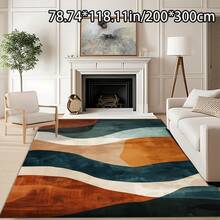 Large Modern Abstract Carpet - Heavyweight 800gsm Luxury Carpet With Dot Plastic Backing, Available In Dark Orange, Beige, Black, White, Gray, Teal, Brown - Suitable For Living Rooms, Bedrooms, Offices, Corridors As Large Area Rugs - Easy To Clean And Ideal For Home And Commercial Spaces - Available In Large Sizes, Classroom Carpet With Cool Shapes - Nhiều màu - Xem 2