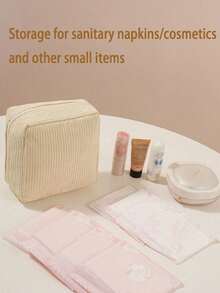 Large Capacity Sanitary Pad Storage Bag, Portable Multipurpose Waterproof Storage Bag For Sanitary Pads, Tampons, Cosmetics, Coins, Essentials, Back To School, Mother's Gift, Cosmetic Bag, Gift Bag For Women - Multicolor - View 8