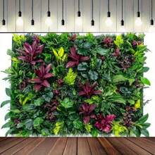 Panel de pared artificial plano 2D - Diseño de hojas tropicales vibrantes, tela de poliéster, sin necesidad de electricidad, apto para uso en interiores/exteriores, excelente para transmisiones en vivo, fiestas, cumpleaños, bodas, decoración de habitaciones y jardines, decoración de paredes