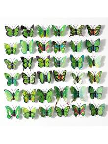 50pcs 3D Removable Butterfly Wall Stickers, Suitable For Home, Room, Bedroom, Party Decoration, 6CM