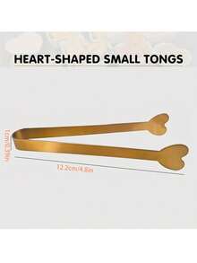 1/2/5 Peças Pegador de Açúcar em Formato de Coração de Aço Inoxidável, Clipe de Cozinha, Clipe de Doces e Sobremesas, Utensílios de Mesa para Festa, Utensílios de Mesa para Casamento