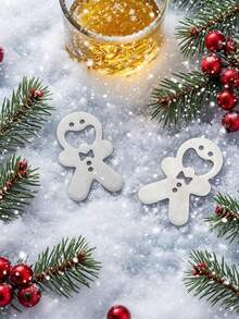 Ouvre-bouteille de Noël - Bonhomme en pain d'épices - Décoration de maison et fournitures de fête durables en métal, convient pour la maison, la cuisine, le bar - Sans pile, essentiel pour la maison, accessoire saisonnier, construction robuste, ouvre-bouteille de haute qualité, ustensile de cuisine, accessoire de bar, décoration de Noël