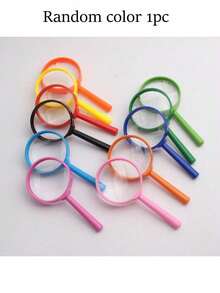 1 件彩色手持式 60 厘米放大镜，高清高倍学生专用阅读放大镜，便携且材质