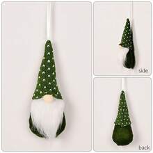 10pcs Set Of Handmade Christmas Tree Ornaments - Scandinavian Santa Elf Gnomes, Fabric Hanging Decorations For Holiday Home & Outdoor Festive Display Festive Christmas Gnome Ornaments Set - Classic Holiday Tree Decorations With Foliage, Red & White Checkered Bunting, And Festive Accents For Holiday & New Year Home Decor, Gnome Christmas Decorations Christmas Decoration Dwarf Small Pendant Knitted Hat Faceless Doll Pendant