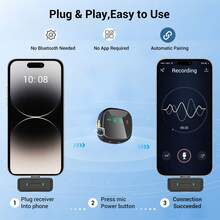 HITOZON Mini Professional Wireless Lavalier Microphone With Charging Case, Compatible With IPad, Android Devices | Smart Noise Cancellation, Status Display, Magnetic Rotatable Clip, Long Battery Life | Suitable For Video Recording, Vlogging, Teaching, Interviews, Podcasts, Etc. - One Size - View 3