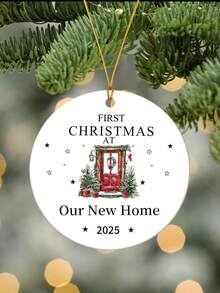 First Christmas In Our New Home 2025, Christmas New Home Ornament, Christmas Tree Hanging Decorations, Housewarming Gifts For New House Couples, Gifts For Newlywed Couples, Moving House Gift For Family Friends Home Decor Christmas Decorations Room Decor