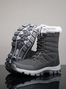 Men's Snow Boots For Outdoor High-Top Winter Snow Boots For Men Sneakers - Black - View 3