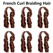 1-6Packs French Curl Braiding Hair 12/16/24Inch French Curl Crochet Braids Short Curly Crochet Hair Skin-Friendly Bouncy Synthetic Knotless Braiding Extensions