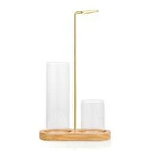 2 in 1 Portaincenso per bastoncini, Bruciatore di incenso anti-cenere con raccoglitore di cenere in vetro e organizzatore di bastoncini di incenso per meditazione, yoga, spa, decorazione della casa